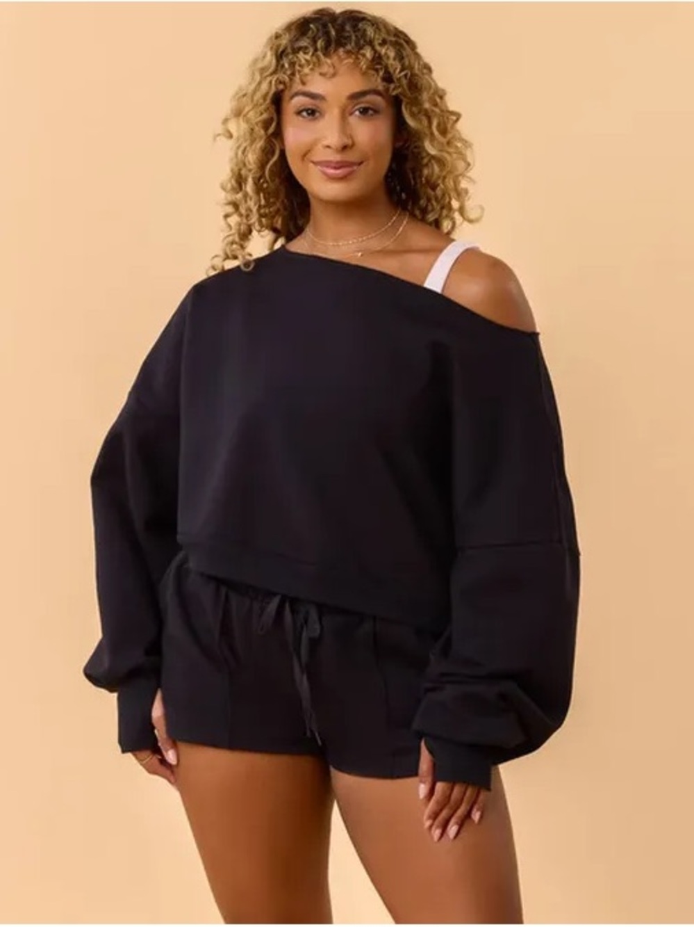 Blogilates Dance Studio Off the Shoulder Sweatshirt,